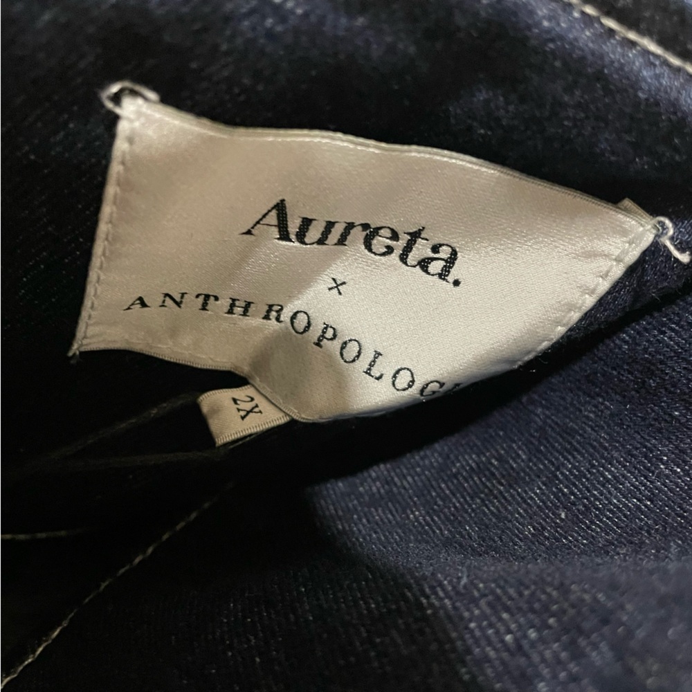 Anthropologie 2X Aureta Studio Corset Denim Cutout Plus Dress NWT - Picture 6 of 13